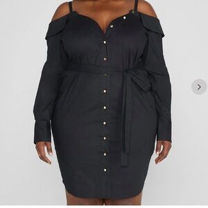 From the off-the-shoulder neckline and easy button-down front to the tie waist